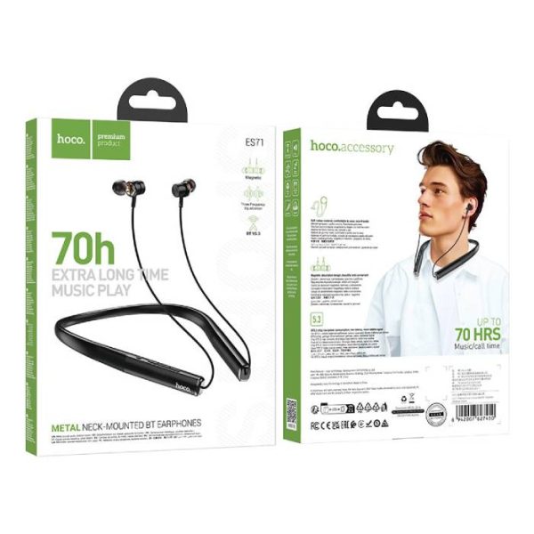 Hoco ES71 Bluetooth Wireless Neckband – Premium Sound & Comfortable Fit