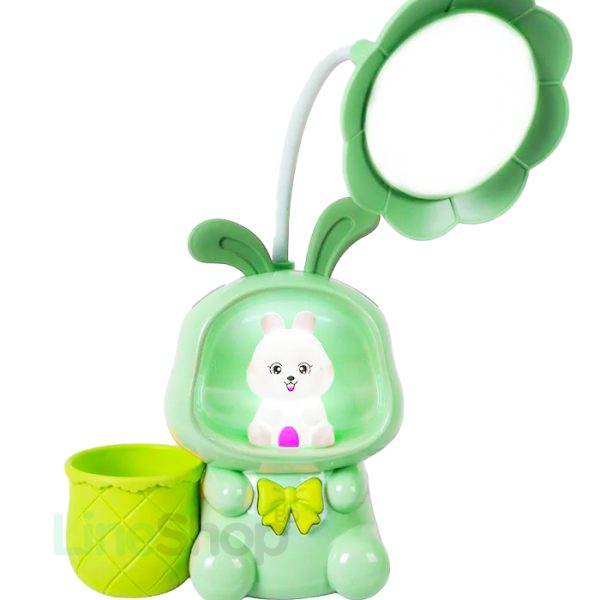 3 in 1 LED Table Lamp with Pen Holder – Flower Design USB Rechargeable Study Lamp