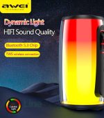 Awei Y528 Symphony Light Bluetooth Speaker | RGB Light | Deep Bass | Portable Design - Image 6