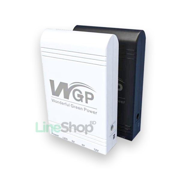 New Version WGP Mini UPS 10400mAh – Multi-Output 5V/9V/12V Backup Power – Black
