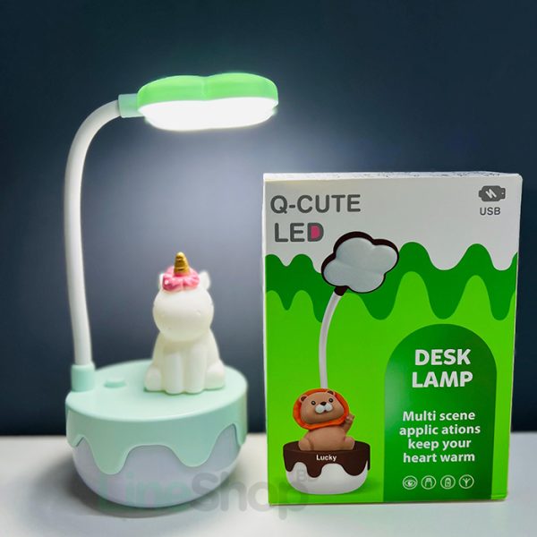 Q-Cute LED Desk Lamp | USB Rechargeable Cute Cartoon Lamp for Kids & Office