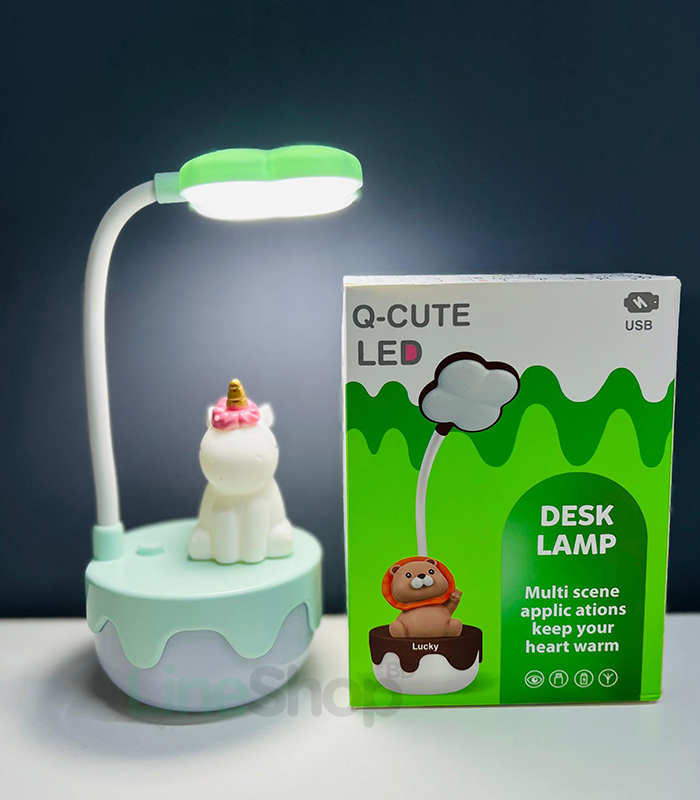Q-Cute Led lamp (1) Q-Cute LED Desk Lamp | USB Rechargeable Cute Cartoon Lamp for Kids & Office - Image 1