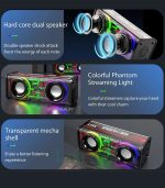 V8 Transparent Mecha Bluetooth Speaker | RGB Light, Hi-Fi Sound & Portable Wireless Speaker - Image 7