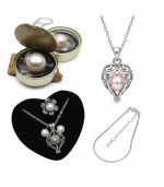Love Forever Pearl Necklace Full Set With Shopping Bag