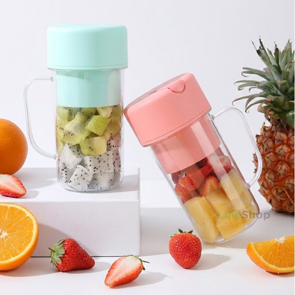 Super Max Crusher Juicer Mini Blender – USB রিচার্জেবল ৬ ব্লেড পোর্টেবল জুস ও স্মুদি মেকার